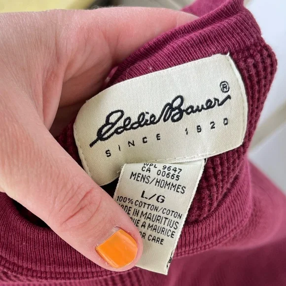 Vintage 90s waffle knit long sleeve tee